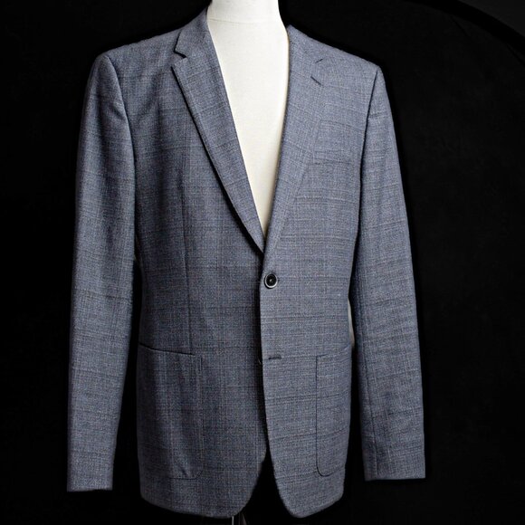 Mens Wool Blazer Jacket GraySize 42 LHugo Boss